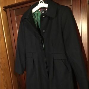 TOMY HILFIGER Wool Long Black Women’s Coat~Small~Pre-Owned